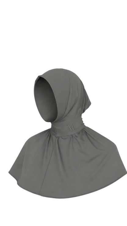 INSTANT HIJAB 6 BUTTONS - LIGHT GREY