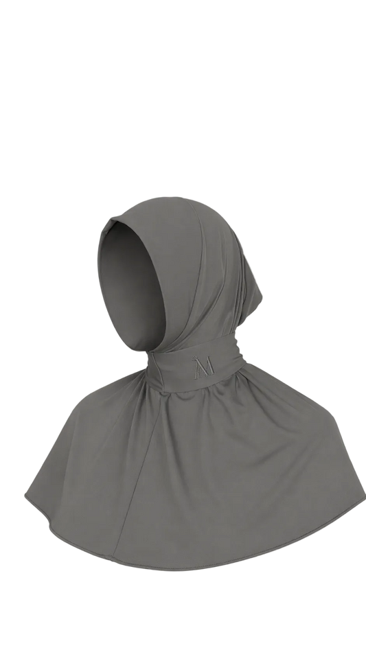 INSTANT HIJAB 6 BUTTONS - LIGHT GRAY