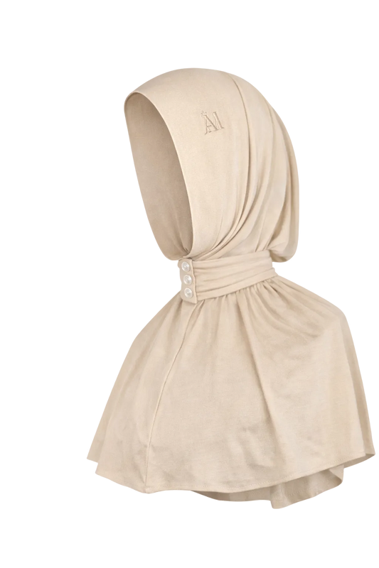 Bamboo Jersey Instant Hijab - Butter Beige
