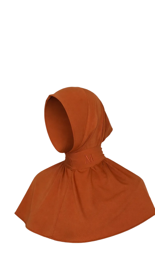 INSTANT HIJAB 6 BUTTONS - CAYENNE ORANGE