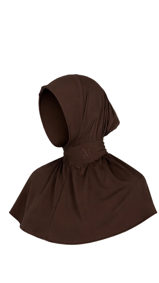 INSTANT HIJAB 6 BUTTONS - DARK BROWN