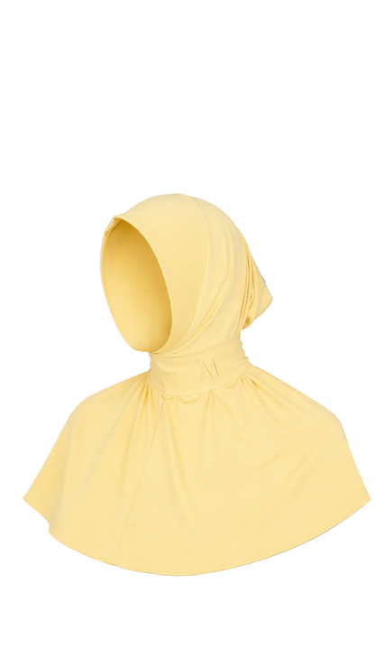 Sofort-Hijab mit 6 Knöpfen – Buttergelb