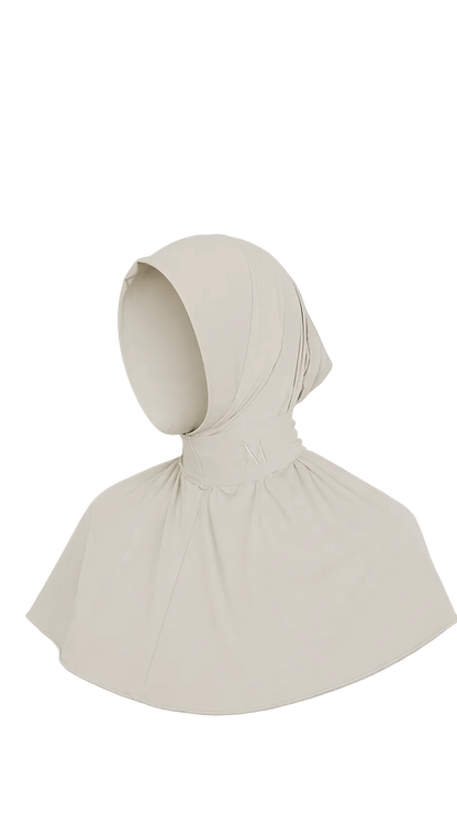 Sofort-Hijab mit 6 Knöpfen – Hellgrau