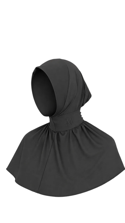 Sofort-Hijab mit 6 Knöpfen – Anthrazit