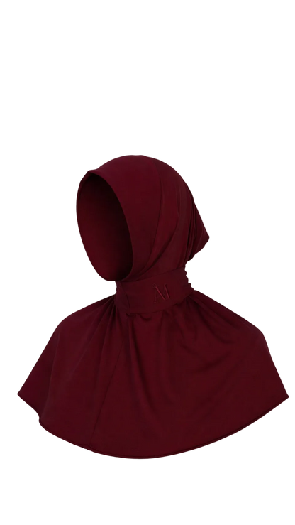Sofort-Hijab mit 6 Knöpfen – Kirschrot