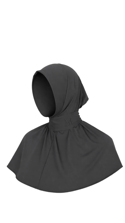 Sofort-Hijab mit 6 Knöpfen – Dunkelgrau