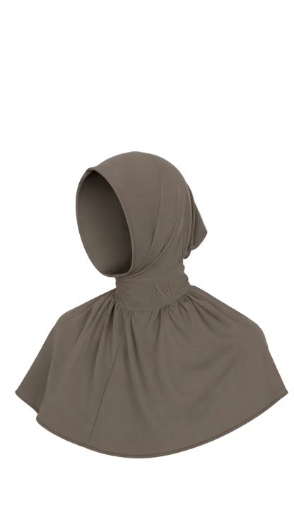 Sofort-Hijab mit 6 Knöpfen – Grau