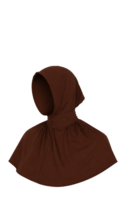 Instant-Hijab mit 6 Knöpfen – Milchschokolade