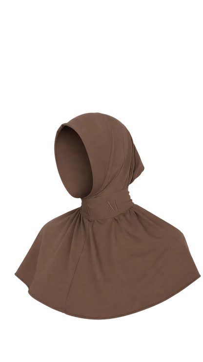 Sofort-Hijab mit 6 Knöpfen – Nude