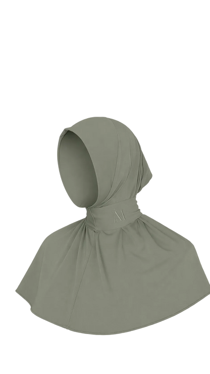 INSTANT HIJAB 6 BUTTONS - SAGE GREEN