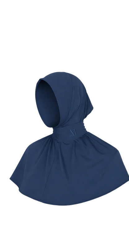 Sofort-Hijab mit 6 Knöpfen – Königsblau