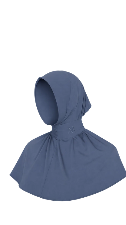 Sofort-Hijab mit 6 Knöpfen – Pastellblau