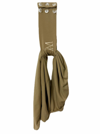 Sofort-Hijab mit 6 Knöpfen – zeitloses Taupe